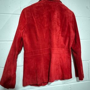 Womens red suede blazer